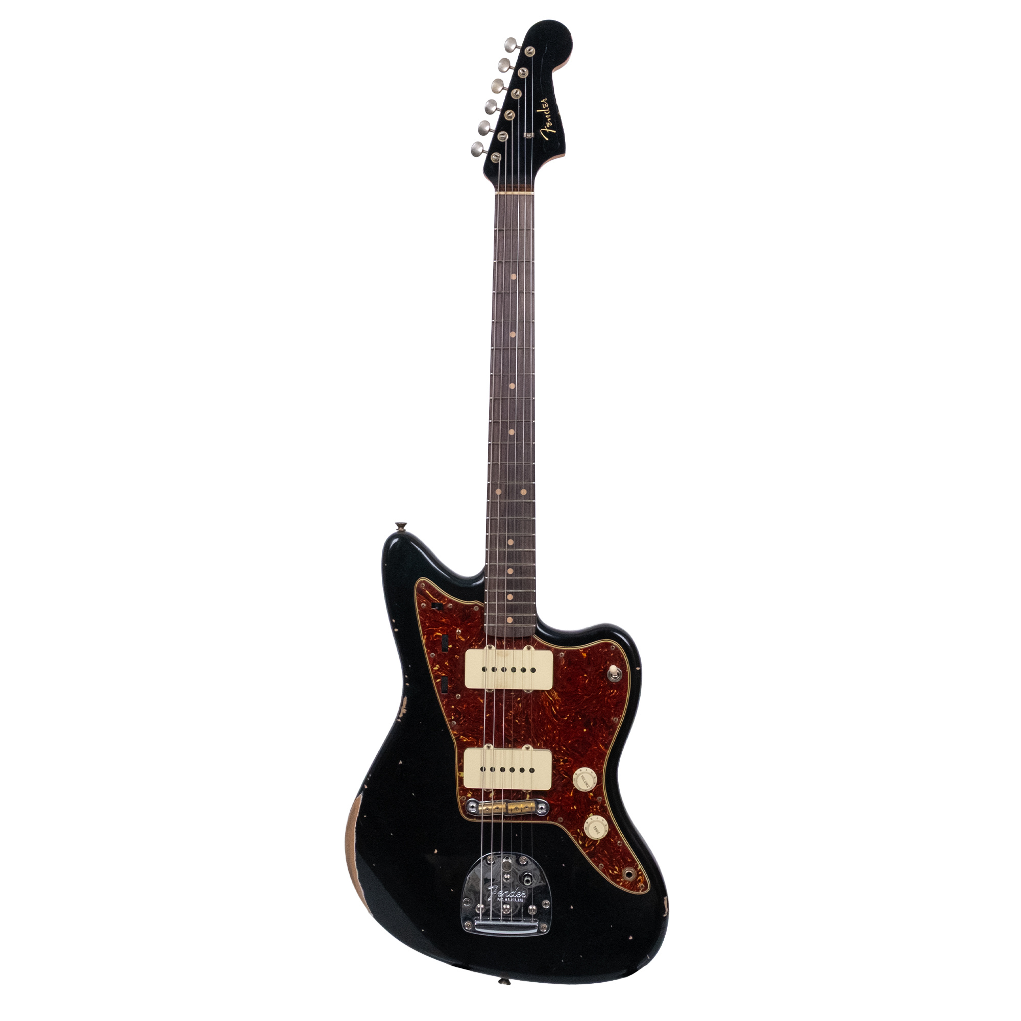 Fender Custom Shop 1963 Jazzmaster Relic Matching Headstock Aged Black Elektro Gitar